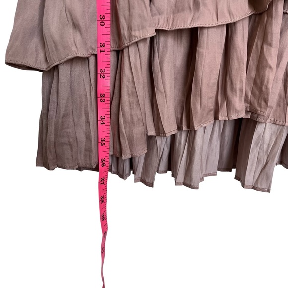 NWT Mustard Seed Mocha Drop Waist Smocked Tiered Ruffle Mini Dress - Size Medium - Picture 7 of 8